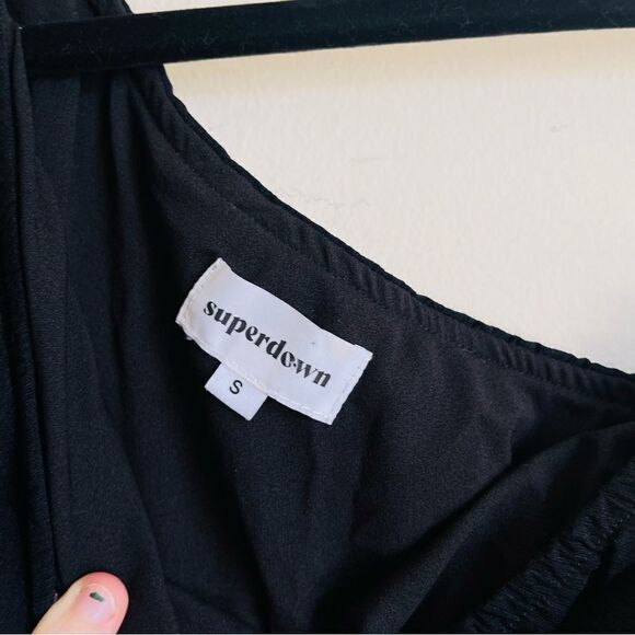 SUPERDOWN Danielle Black Mesh One Shoulder Mini Dress Small - Picture 7 of 11